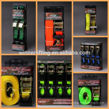 plastic board portable packaged ratchet lashing belt set